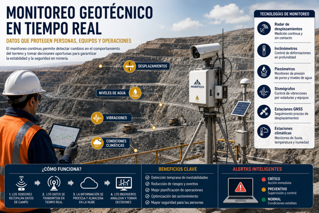 Sistema de monitoreo geotécnico en tiempo real para control de estabilidad en mina a cielo abierto