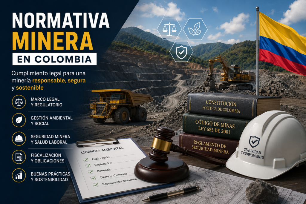 Normativa minera en Colombia para proyectos de explotación y cumplimiento legal